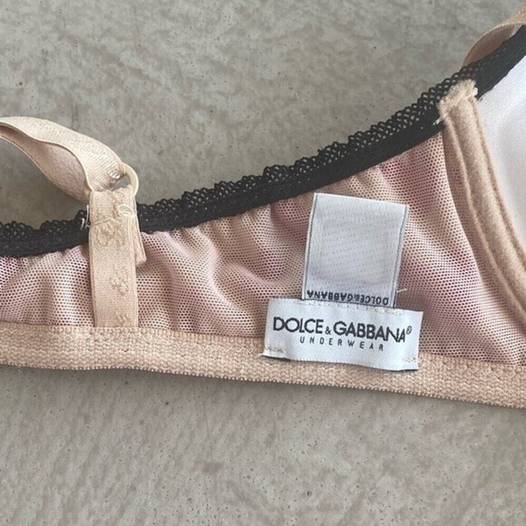 Dolce & Gabbana Vtg. 00s Y2K Pink Heart Outerwear Bra 32C rhinestone - Picture 4 of 16